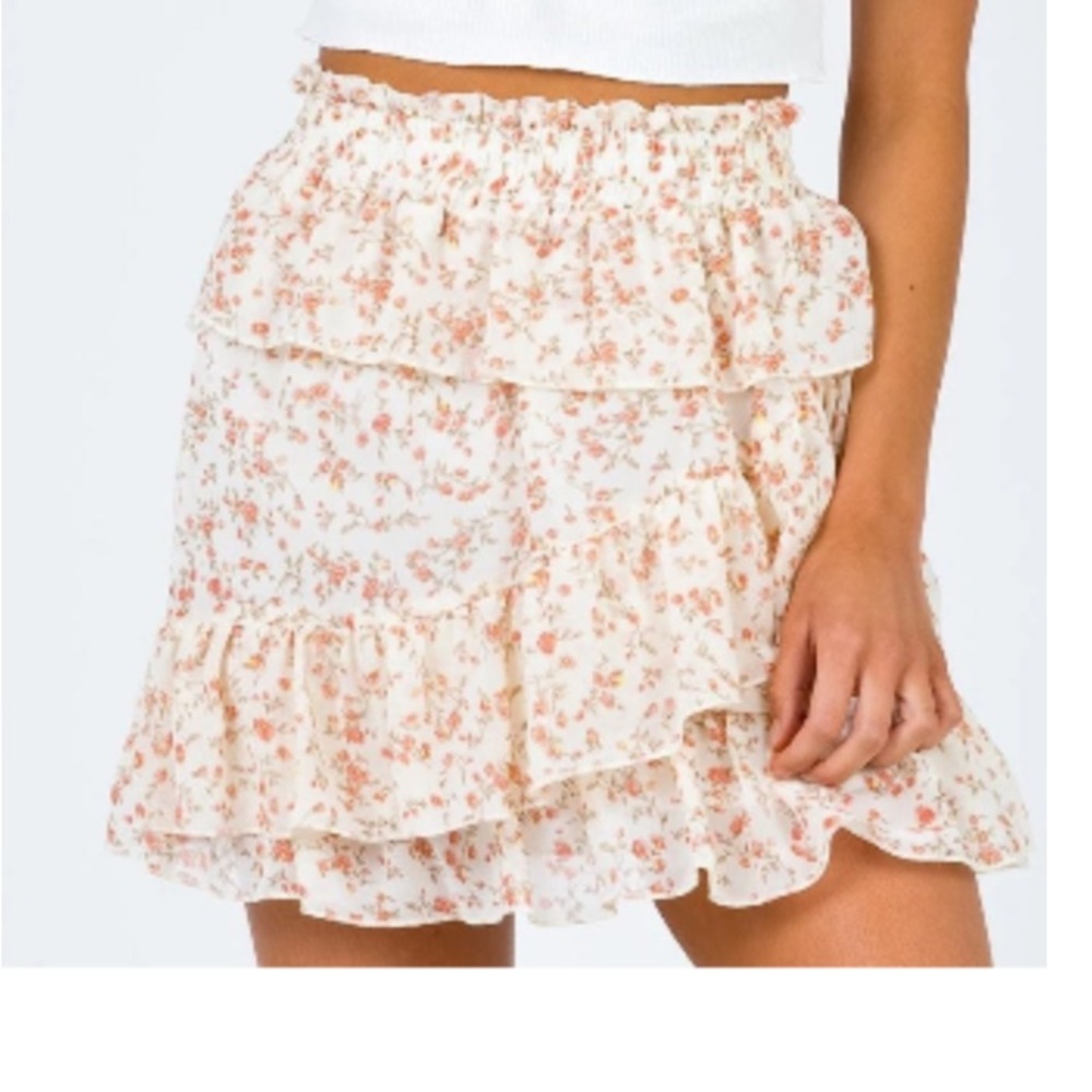 Princess Polly Floral Pink and Beige Miniskirt